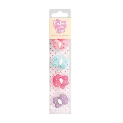 Essbare Tortendeko mit Liebe gebacken Schmetterling Zucker Cupcake Topper