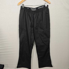 Dickies Womens Black Bootcut Work Trousers Elastic Waist Cargo Pants Size Large