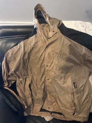 Guide Series Waterproof Hooded XL Tan Black Fishing Rain Jacket Men