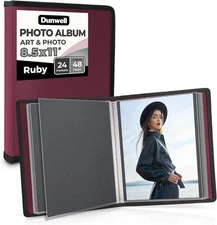 Dunwell Art Portfolio 8.5X11 Folder (Ruby), Black Mounting Paper, Portfolio Bind