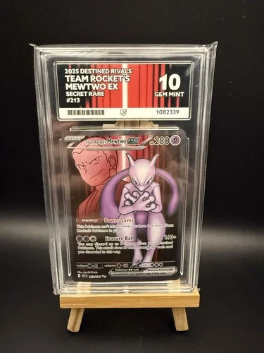 Team Rockets Mewtwo Ex 213/182 Destined Rivals Ace 10 Gem Mint PERFECT SUBGRADES