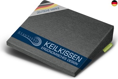 Beautissu Sitz Keilkissen formstabil Anti-Rutsch Bezug Waschbar &