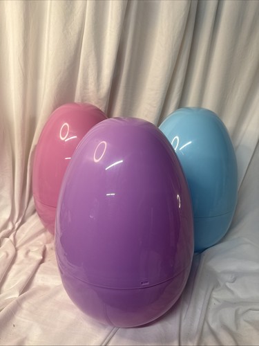 Jumbo 16” Opaque Easter Egg Shaped Yard Decor Pastel Pink Teal Lilac Hide Gift