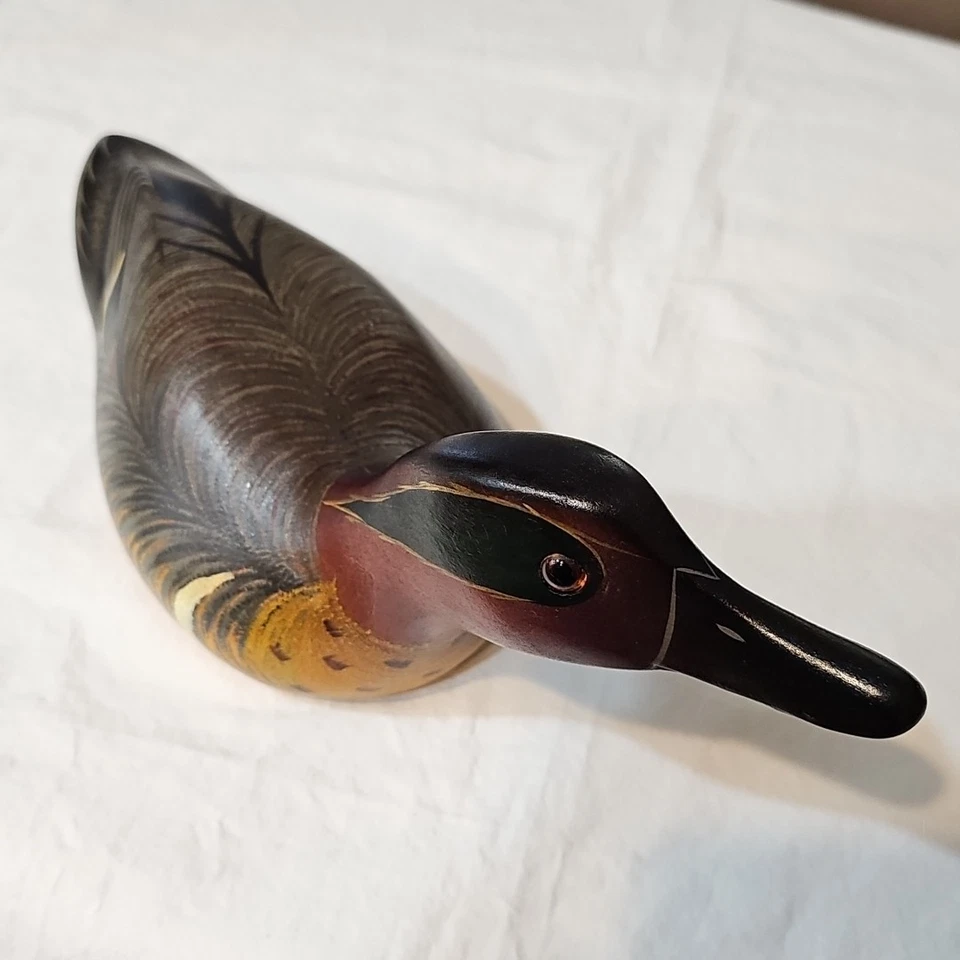 Señuelo de pato Ducks Unlimited exclusivo 1985-86 verde azulado de TJ Hooker Foto 2 de 4