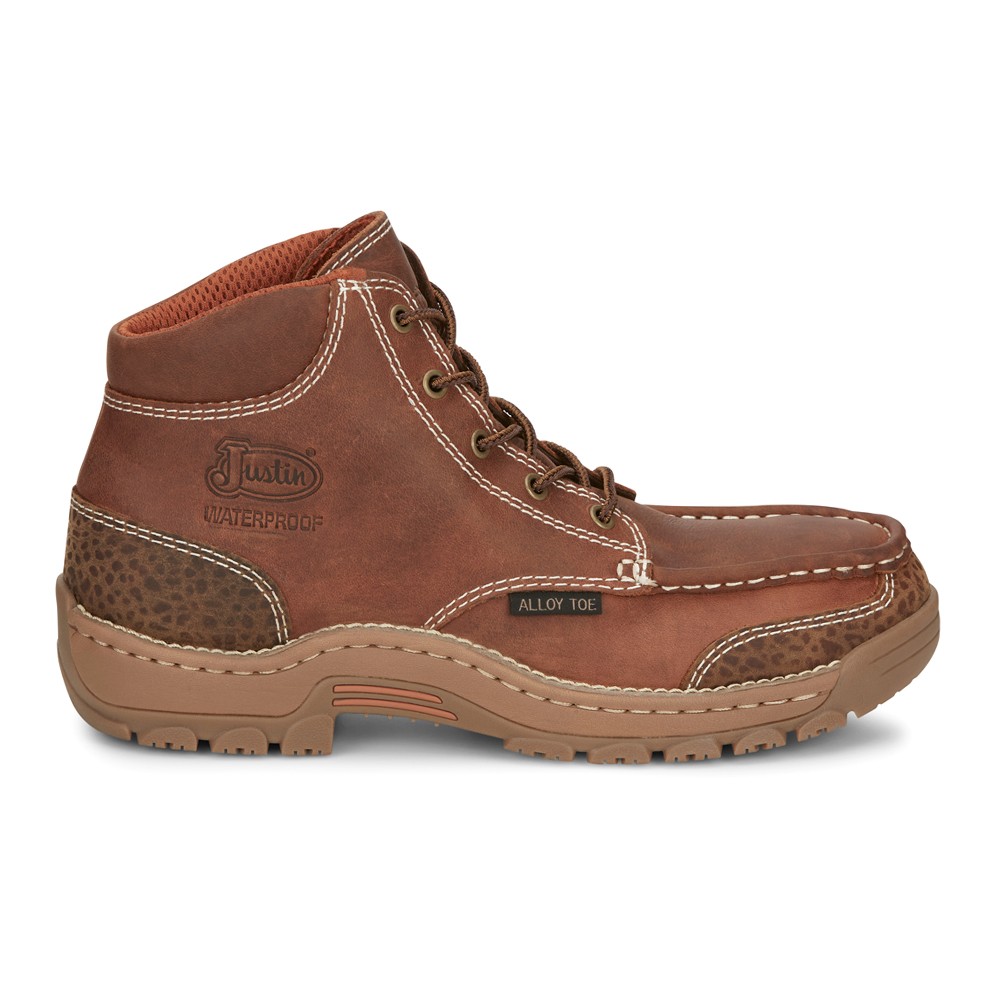 Justin Original Workboots Corbett 5 Inch Waterproof Alloy Toe Lace Up Work Mens 35090₽