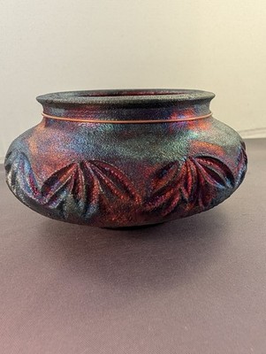 Lori Bonz Raku Pot with Copper Band