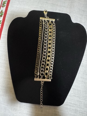 #ad Jenny Bird Chunky Chain Bracelet Mixed Metal Good Used Condition Free Shipping $35.00
