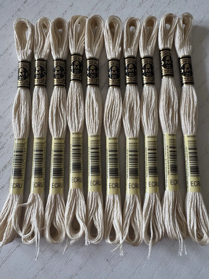 DMC Cotton Embroidery Floss Thread~Lot of 10 Skeins~Ecru~117-ECRU - Image 2 of 4