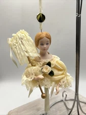 Vintage Kurt S. Adler Victorian Porcelain Doll Head Ornament 1990