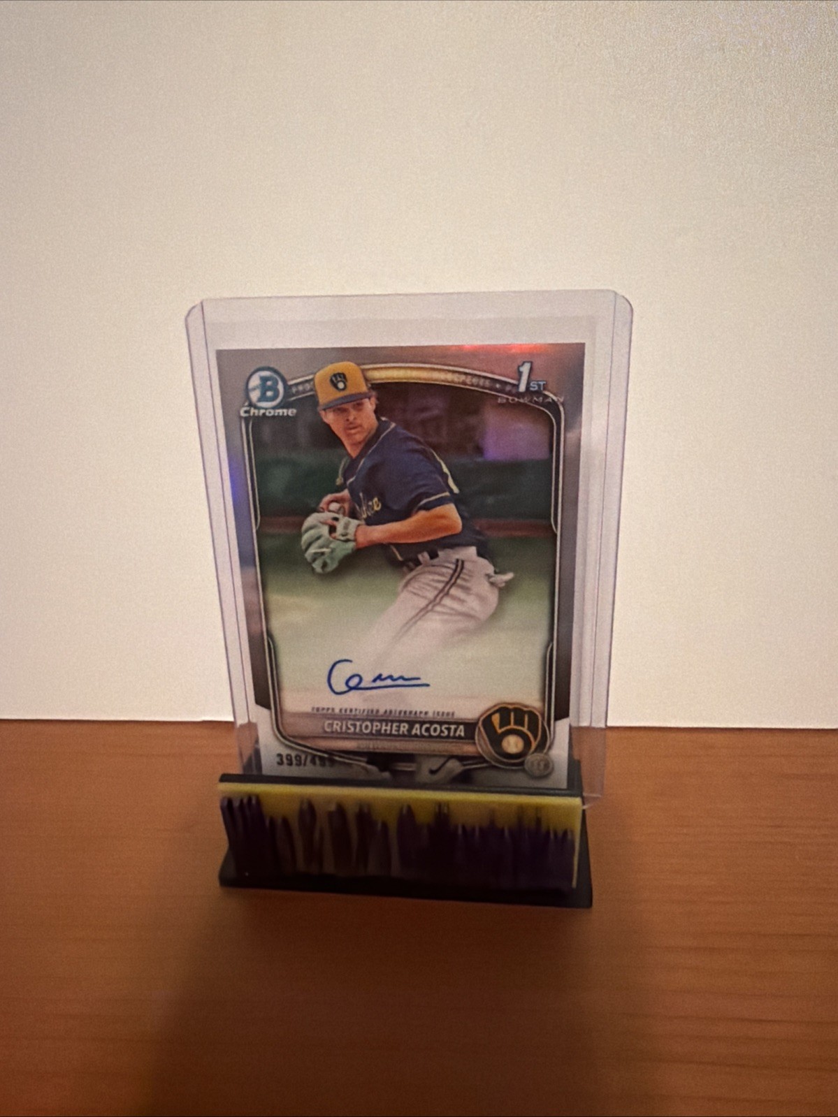 2025 Bowman Chrome 1st CPA-CAC Auto /499 Cristopher Acosta Refractor Brewers