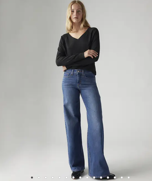 LEVI'S 318 Shaping Wide Leg Women's Jeans - Clever Girl - Dark Wash