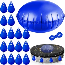 5Ft/6Ft/7Ft round Pool Pillow with 16 Pack Pool Cover Weights, Inflatable Air Pi