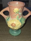 Lovely Roseville Clematis Brown Vase 188-6" Vintage 1944 USA Art Pottery