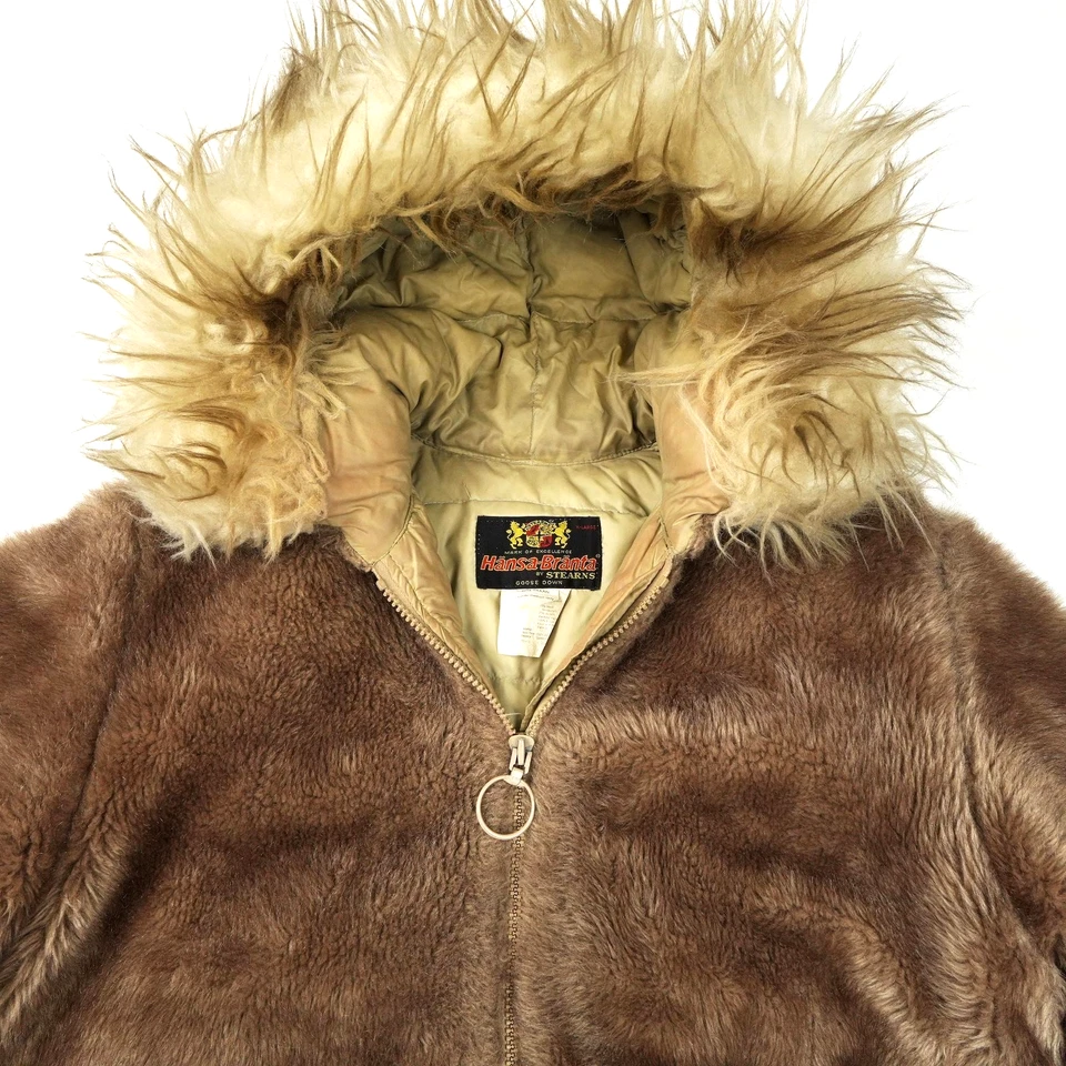 Chaqueta De Colección Hansa Branta Stearns Para Hombres XL Marrón Años 70 Imitación Piel Plumón de Ganso Esquimal Foto 4 de 4