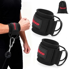Wrist Straps for Cable Machines Wrist Cuffs for Men Woman Neoprene Padded Str...
