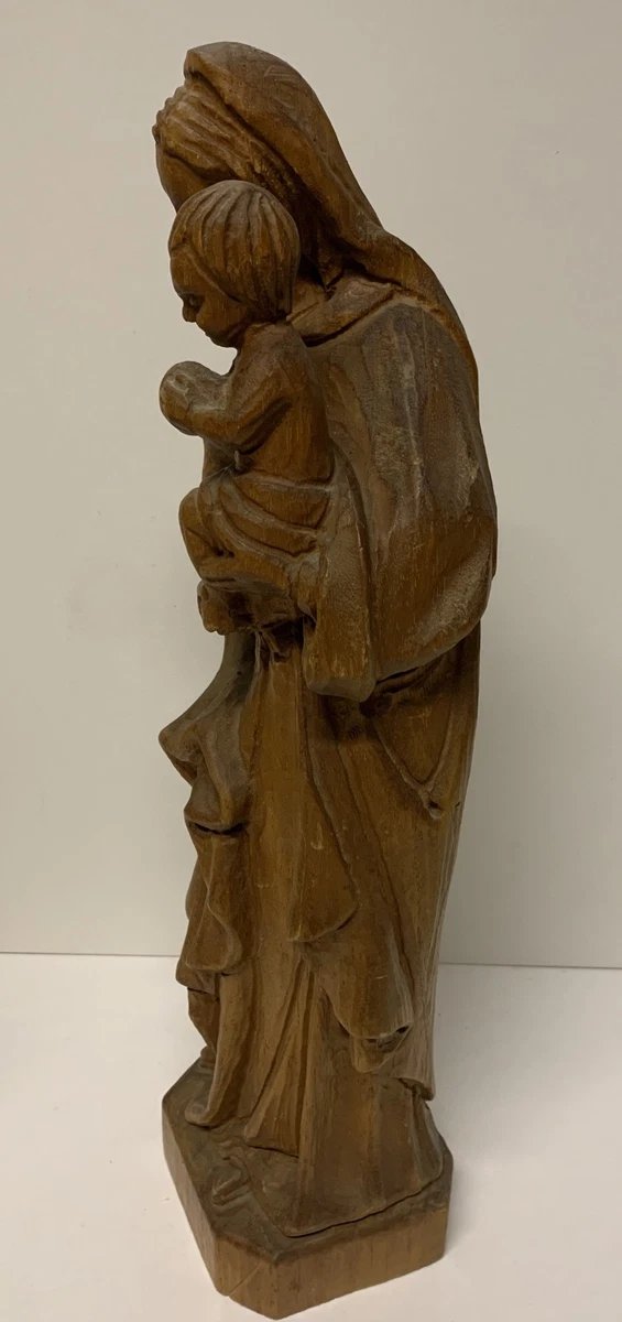 Sehr schöne alte Stand Holz Figur - Maria mit Kind - ca. 43,0 cm Hoch