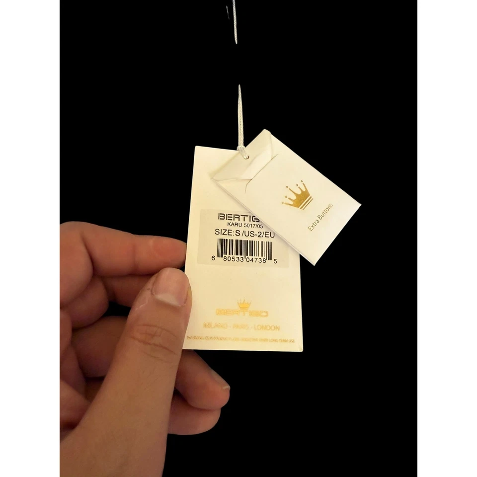 NWT Bertigo Blue Floral Long Sleeve Dress Shirt Mens Size S Extra Buttons B6 - Image 4 of 4