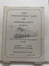The Collector’s List Of Restoration Parts Pre-War “0”And Standard Gauge, Lionel