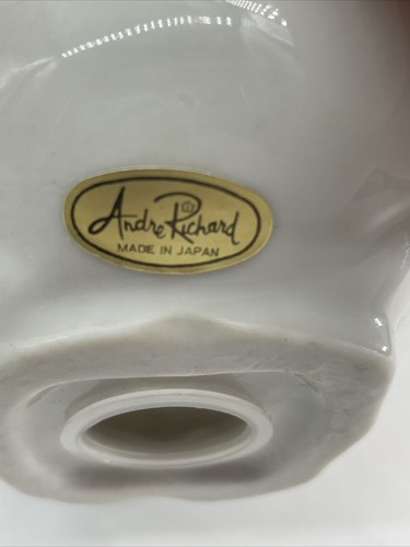 Vintage Andre Richard Vanity Cotton Puller Ceramic Duck Poppy And Butterflies - Picture 7 of 9