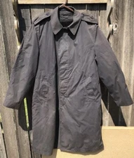US Military Issued Char Black Zip Liner Trench Coat Mens 38S 8405-01-059-4242