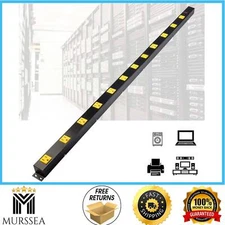 Power Strip 12 Outlet 4 FT Metal Cord Switch Long Bench Desk Indoor Work