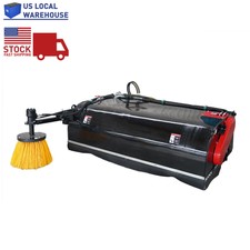 US Stock  Attachments 72" Skid Steer Pick up Box Broom Sweeper with Edge Brush