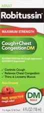 Robitussin DM Max Strength Cough/Congestion Liquid 4oz STAINED XEALED BOX