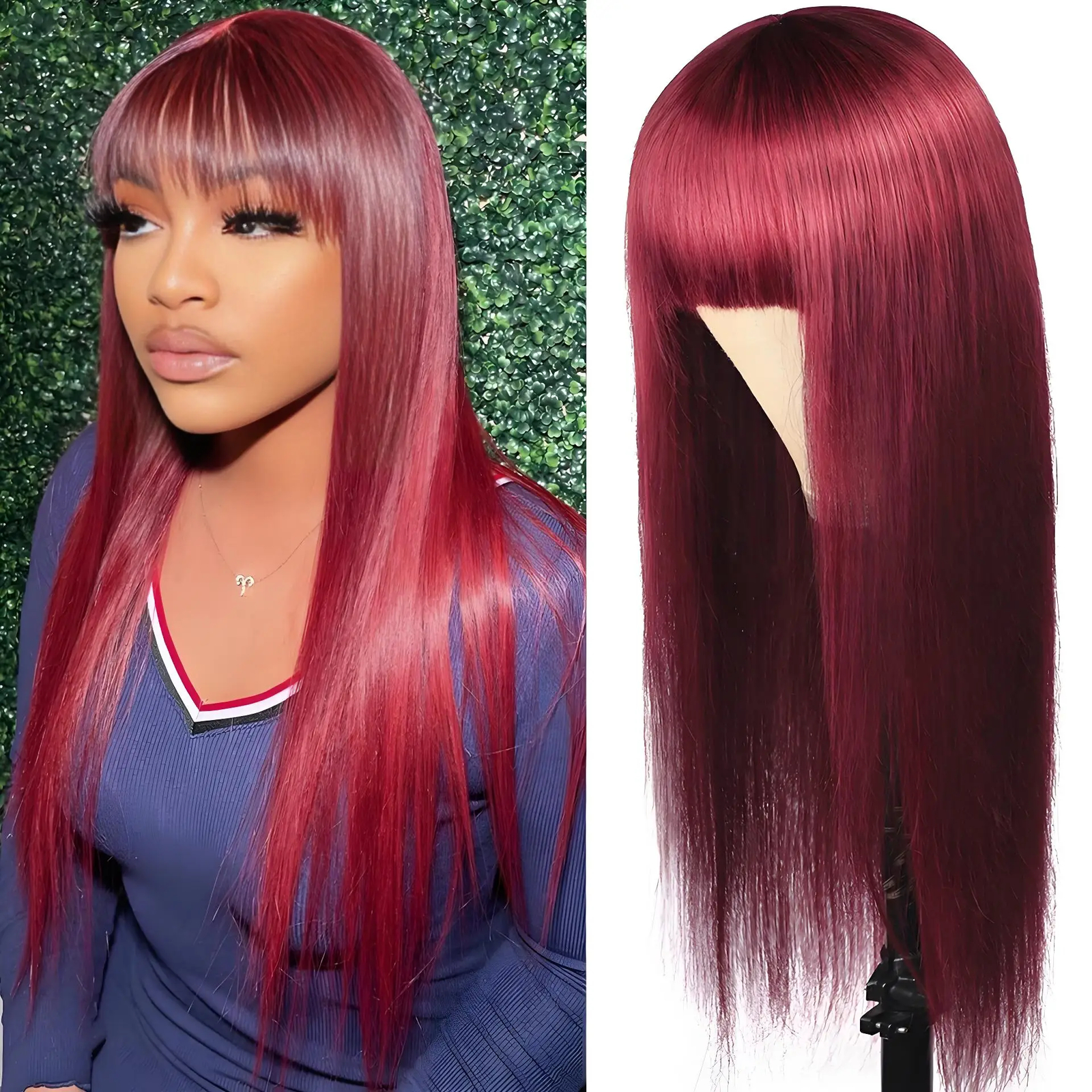 99J Burgundy Straight HD Lace Front Wig 13x6 13x4 Human Hair