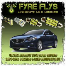 White LED interior lights package kit for 2014 & Up Mazda6 8 pcs 3014 series SMD