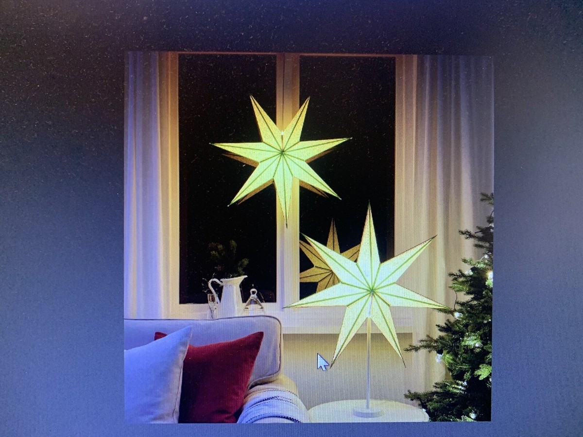 Ikea Strala Green and White Star Shade WITH LAMP BASE $25 | eBay