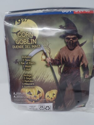 PALAMON TERROR FARM CORN GOBLIN ~ SCARECROW 4pc COSTUME, YOUTH SMALL (4-6)