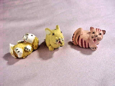 3 Miniature Animals  Signed Peter Fagan Scotland