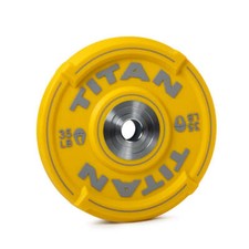 Titan Fitness 35 LB EZ-Grip Urethane Olympic Weight Plate, Single Yellow