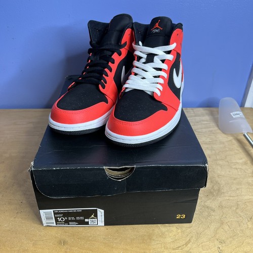 Air Jordan 1 Mid Infrared 23 Black Red 