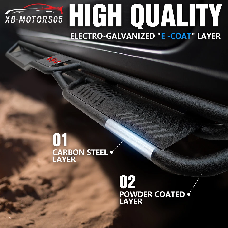 Fits For Sierra 2500 3500 HD Extended Cab&2001-2006 Silverado Running Boards 6'' - Image 3 of 4