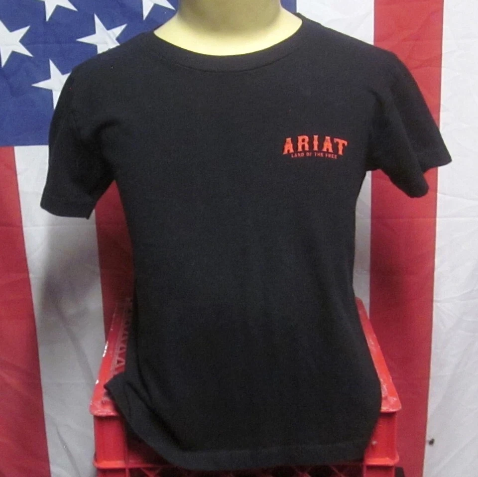 Camiseta pequeña juvenil ARIAT Land of the Free logo EE. UU. camiseta patriótica niños Old Glory Foto 2 de 4