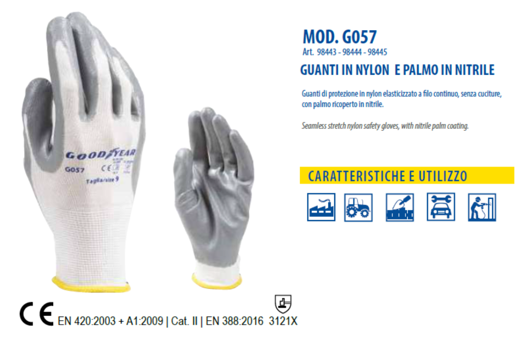 6 Paia Di Guanti In Nitrile Giallo – Taglia 9 (L) – Categoria II, EN420 EN388 – Protezione Meccanica Leggera – Per Industria, Edilizia, Magazzino - 3