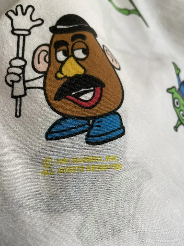 Hoja plana doble vintage 1995 Disney Toy Story ~ Buzz Rex Woody Hamm ~ Excelente Foto 3 de 4