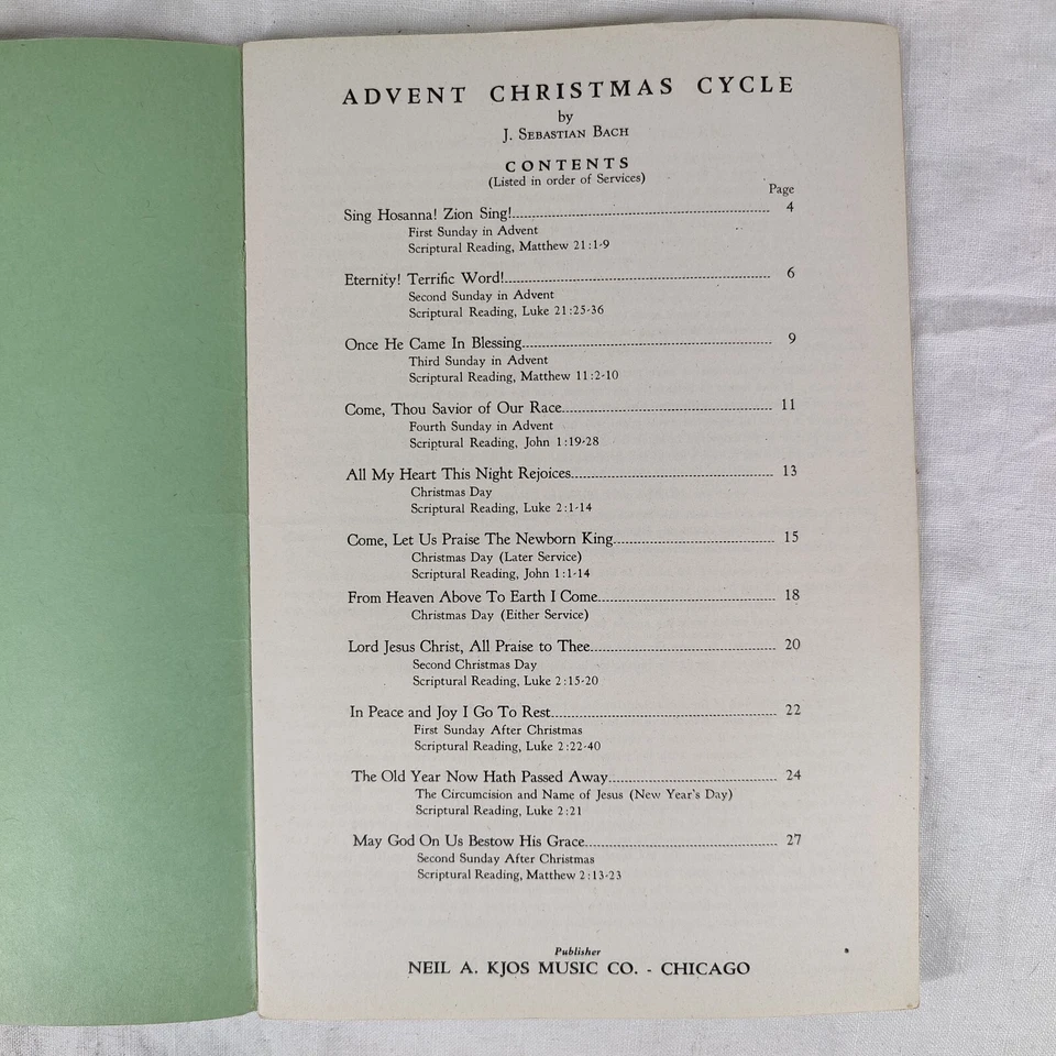RARE 1941 "Advent Christmas Cycle" J. S. BACH Chorales for the Church Year 9001 - Image 3 of 4