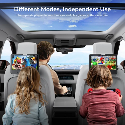 2 x 10.1" Screen Car DVD Player Headrest Pillow Monitor Video USB HDMI w/Headset - Picture 8 of 18