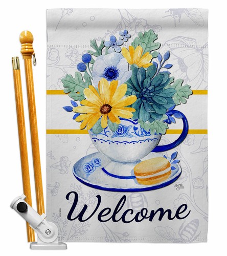 Afternoon Tea Bouquet Garden Flag Floral Spring Decorative Yard House Banner - Picture 6 of 17