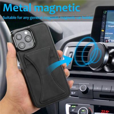 For iPhone 14 13 12 11 Pro Max XS 87 Leather Wallet Card Holder Stand Case Cover