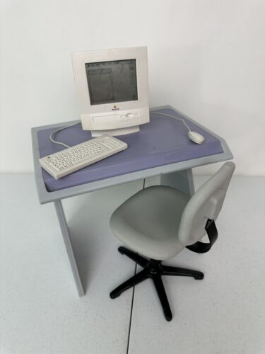 American Girl - Mini Apple Macintosh Computer Desk Chair Keyboard Mouse - WORKS! - Picture 1 of 20