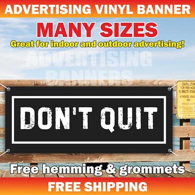 DON'T QUIT Workout Banner Vinyl Sign Motivation Poster Fitness Gym