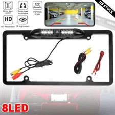 License Plate Metal Frame Rear View Backup Camera CMOS HD  LED Night Vision 2024