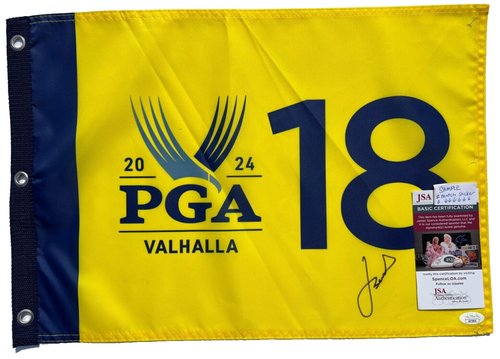 JORDAN SPIETH SIGNED 2024 PGA CHAMPIONSHIP PIN FLAG VALHALLA GOLF JSA