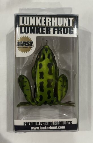 Lunkerhunt Lunker Frog Green Tea New Real Life Action Bass Fishing Topwater LF01 - 第 1/5 張圖片