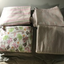 CARTER'S 4 PINK/GREEN RECEIVING SWADDLE BABY BLANKET 30x36  