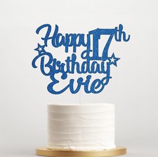 Personalised Happy Birthday Cake Topper, Any Age or Name Party Decoration