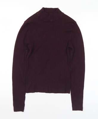 Primark Damen lila Stehkragen Viskosemischung Pullover Größe 10-10-12